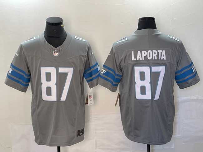 Mens Detroit Lions #87 Sam LaPorta Gray 2023 F.U.S.E. Vapor Untouchable Limited Football Stitched Jersey->detroit lions->NFL Jersey